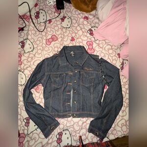 Y2k lace up fubu jean jacket